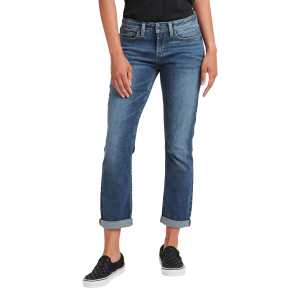 Women's  Mid Rise Cuvry Fir Straight Medium Wash Jean